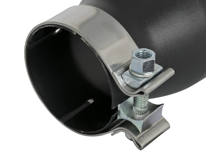 Mach Force-Xp 409 Stainless Steel Clamp-on Exhaust Tip Black 3 Inch Inlet x 4-1/2 Inch Outlet x 9 Inch L Left aFe Power-3