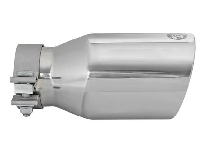 Mach Force-Xp 304 Stainless Steel Clamp-on Exhaust Tip Polished 3 Inch Inlet x 4-1/2 Inch Outlet x 9 Inch L Bolt On aFe Power-1