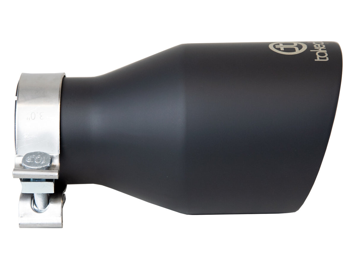 Takeda 409 Stainless Steel Clamp-on Exhaust Tip Black 3 Inch Inlet x 5 Inch Outlet x 9 Inch L aFe Power-1