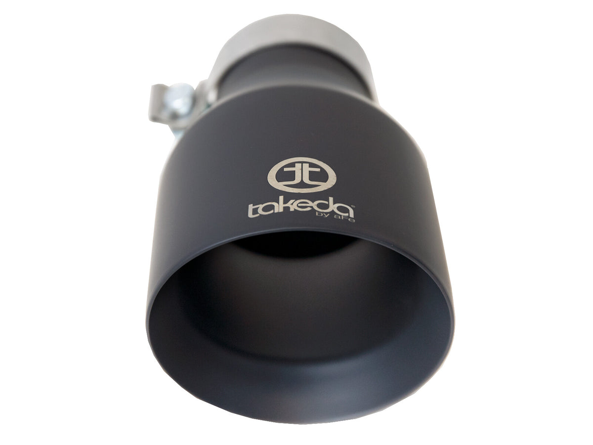 Takeda 409 Stainless Steel Clamp-on Exhaust Tip Black 3 Inch Inlet x 5 Inch Outlet x 9 Inch L aFe Power-2