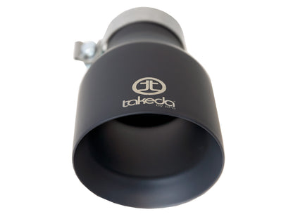 Takeda 409 Stainless Steel Clamp-on Exhaust Tip Black 3 Inch Inlet x 5 Inch Outlet x 9 Inch L aFe Power-2