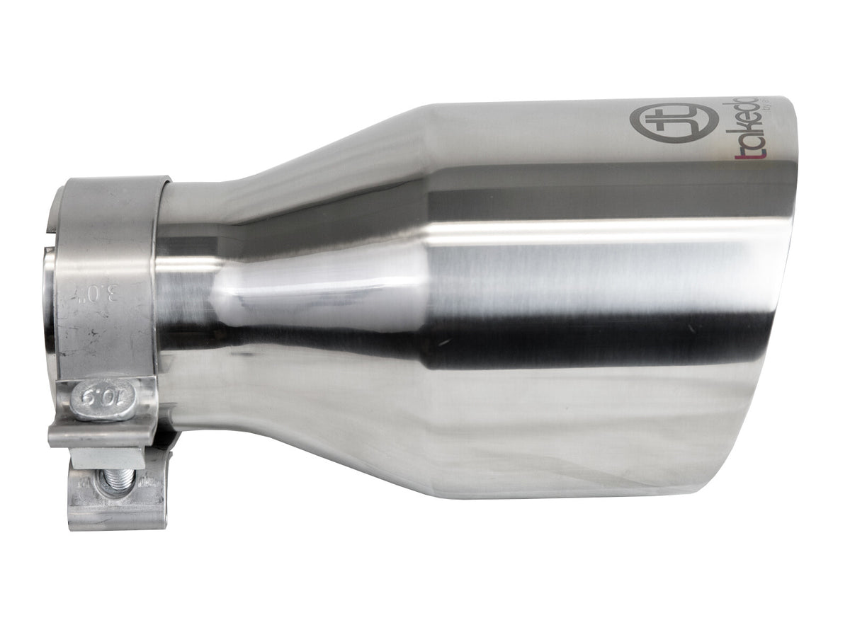 Takeda 304 Stainless Steel Clamp-on Exhaust Tip Polished 3 Inch Inlet x 5 Inch Outlet x 9 Inch L aFe Power-1