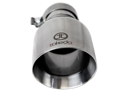 Takeda 304 Stainless Steel Clamp-on Exhaust Tip Polished 3 Inch Inlet x 5 Inch Outlet x 9 Inch L aFe Power-2