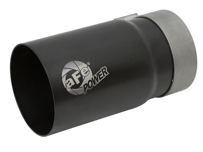 Mach Force-Xp Stainless Steel Clamp-on Exhaust Tip Black Right Side Exit 3-1/2 Inch Inlet x 4 Inch Outlet x 7 Inch L aFe Power
