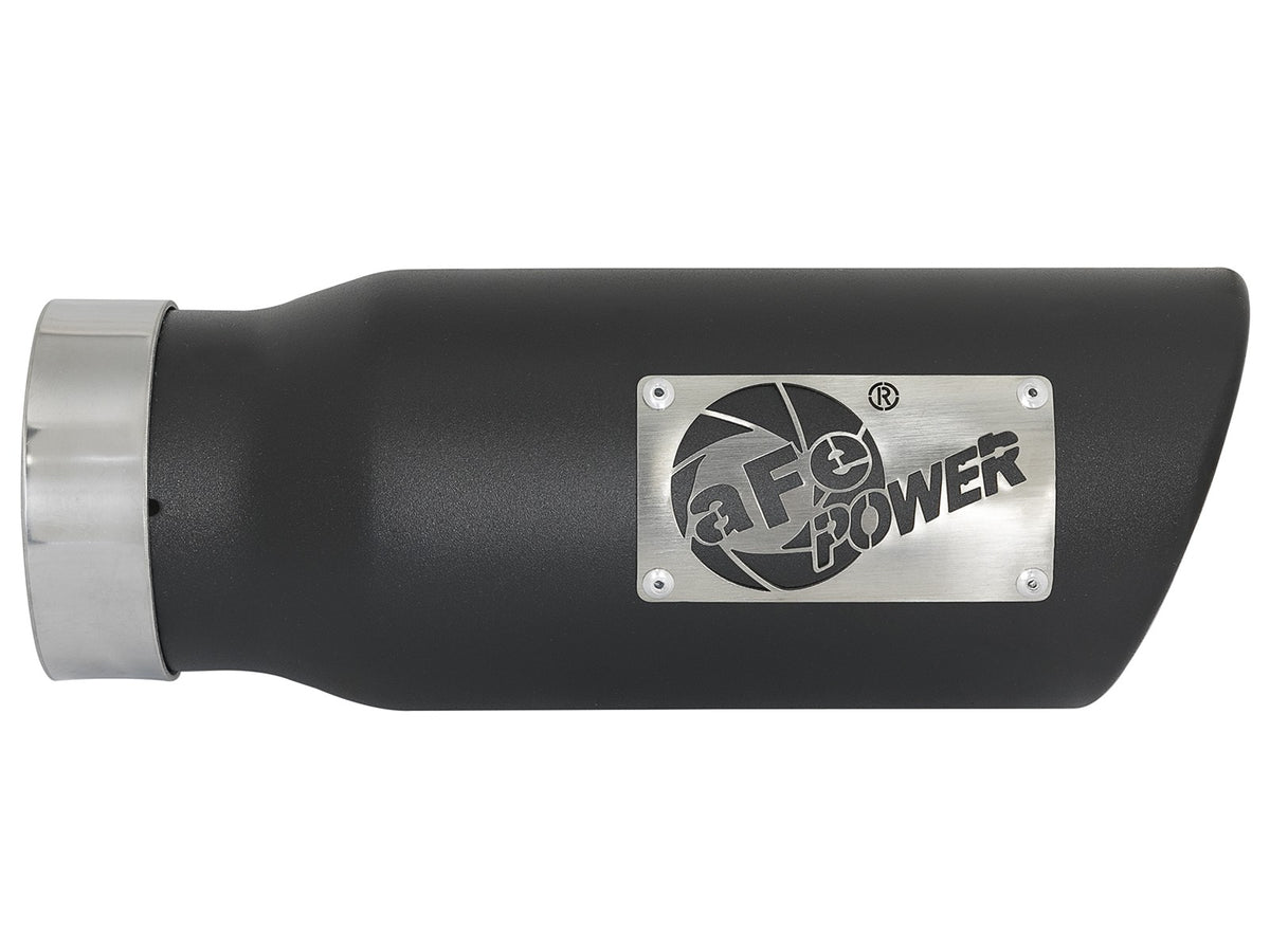 Mach Force-Xp 409 Stainless Steel Clamp-on Exhaust Tip Black 3-1/2 Inch Inlet x 4-1/2 Inch Outlet x 12 Inch L Right aFe Power-1