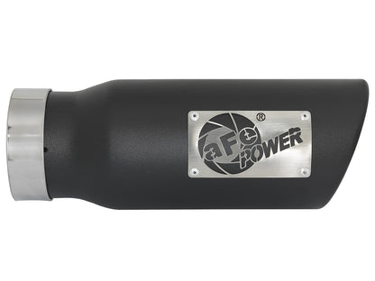 Mach Force-Xp 409 Stainless Steel Clamp-on Exhaust Tip Black 3-1/2 Inch Inlet x 4-1/2 Inch Outlet x 12 Inch L Right aFe Power-1