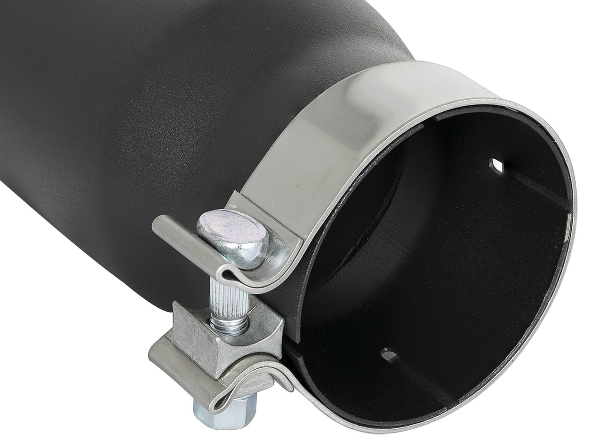 Mach Force-Xp 409 Stainless Steel Clamp-on Exhaust Tip Black 3-1/2 Inch Inlet x 4-1/2 Inch Outlet x 12 Inch L Right aFe Power-3