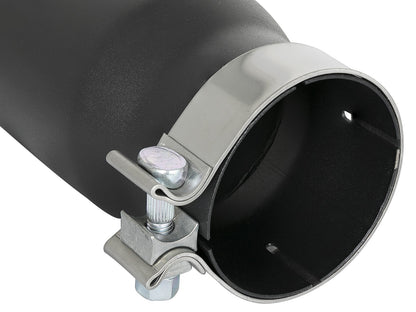 Mach Force-Xp 409 Stainless Steel Clamp-on Exhaust Tip Black 3-1/2 Inch Inlet x 4-1/2 Inch Outlet x 12 Inch L Right aFe Power-3