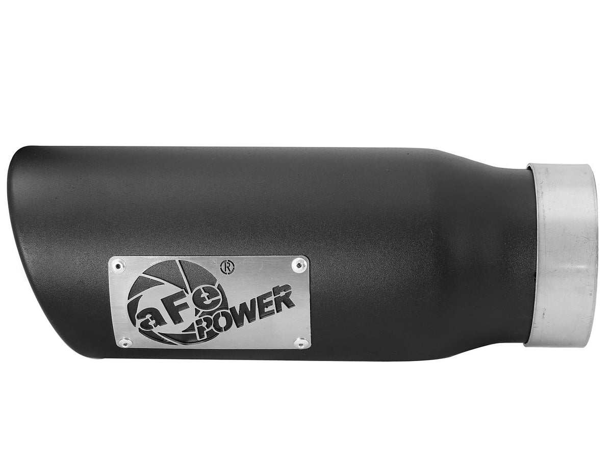 Mach Force-Xp 409 Stainless Steel Clamp-on Exhaust Tip Black Left Side Exit 3-1/2 Inch Inlet x 4-1/2 Inch Outlet x 12 Inch L aFe Power-1