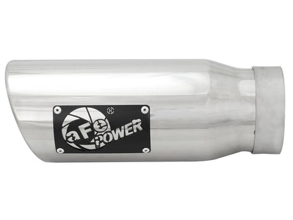 Mach Force-Xp 304 Stainless Steel Clamp-on Exhaust Tip Polished Left Side Exit 3-1/2 Inch Inlet x 4-1/2 Inch Outlet x 12 Inch L aFe Power-1