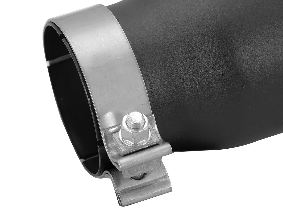 Mach Force-Xp 409 Stainless Steel Clamp-on Exhaust Tip Black 3-1/2 Inch Inlet x 4-1/2 Inch Outlet x 12 Inch L Left / Right aFe Power-3