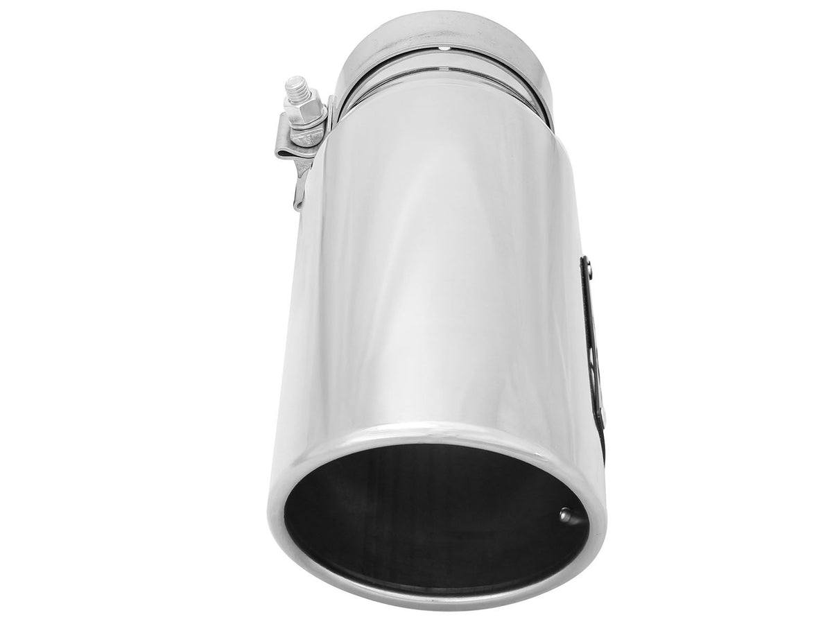 Mach Force-Xp 304 Stainless Steel Clamp-on Exhaust Tip Polished 3-1/2 Inch Inlet x 4-1/2 Inch Outlet x 12 Inch L Left / Right aFe Power-2