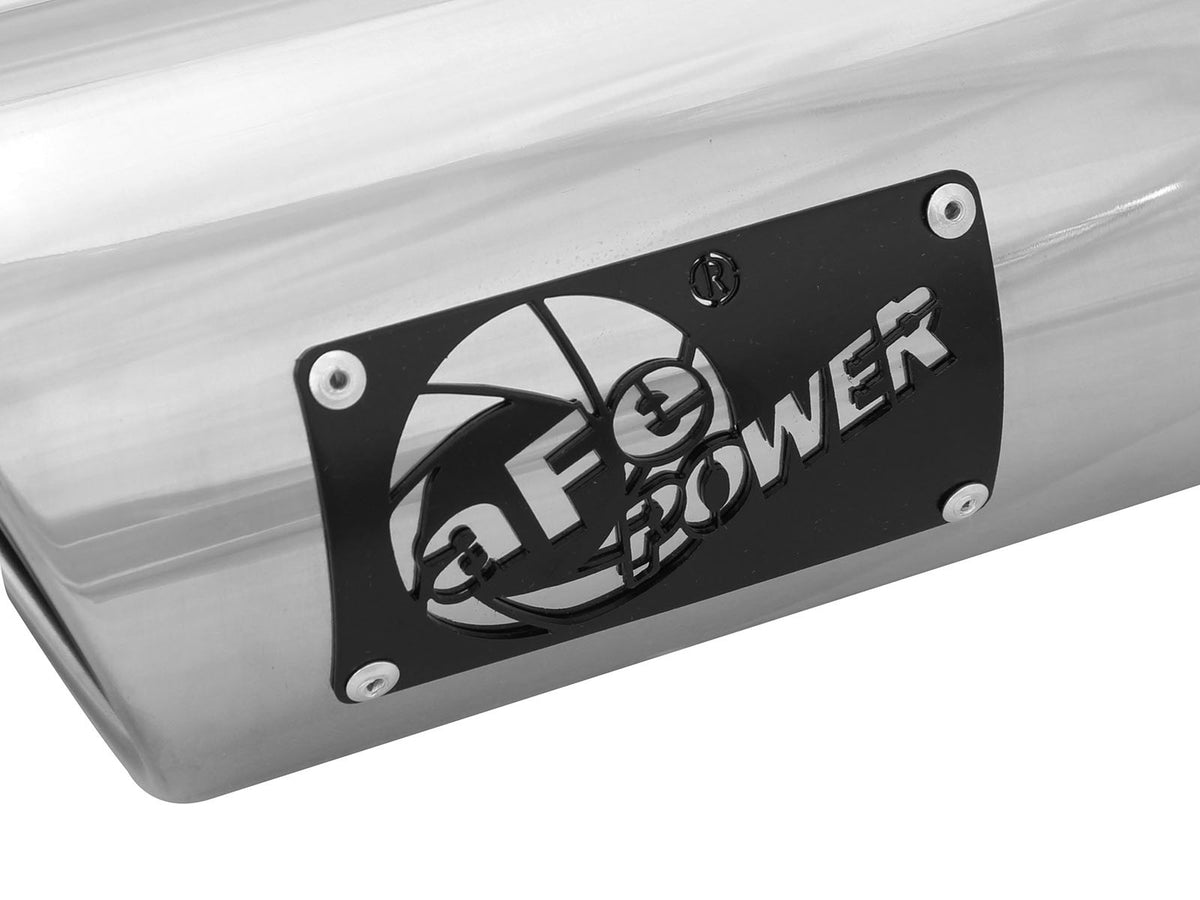 Mach Force-Xp 304 Stainless Steel Clamp-on Exhaust Tip Polished 3-1/2 Inch Inlet x 4-1/2 Inch Outlet x 12 Inch L Left / Right aFe Power-4
