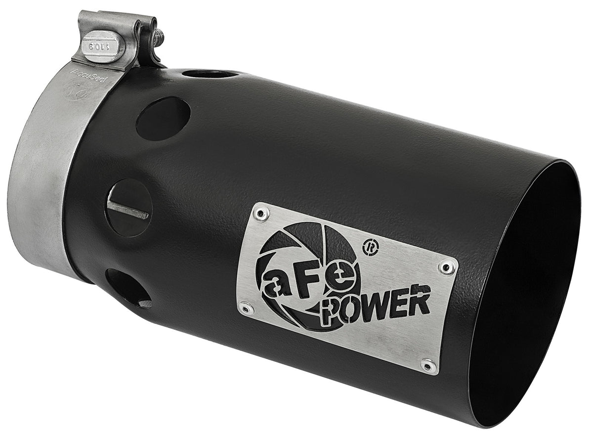 Rebel Xd Series 409 Stainless Steel Clamp-on Exhaust Tip Black Right Side Exit 4 Inch Inlet x 5 Inch Outlet x 10 Inch L aFe Power