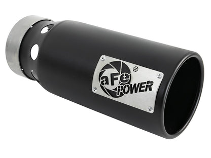 Saturn 4S 409 Stainless Steel Clamp-on Exhaust Tip Black Right Side Exit 4 Inch Inlet x 5 Inch Outlet x 12 Inch L aFe Power