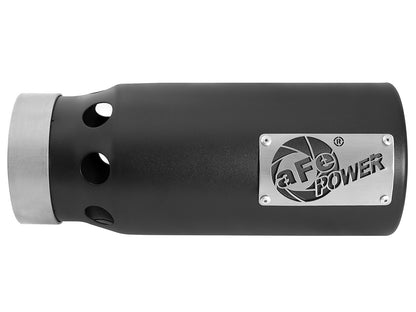 Saturn 4S 409 Stainless Steel Clamp-on Exhaust Tip Black Right Side Exit 4 Inch Inlet x 5 Inch Outlet x 12 Inch L aFe Power-1