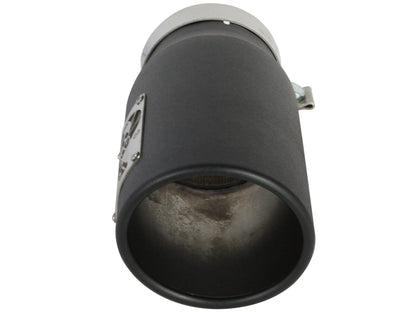 Mach Force-Xp 409 Stainless Steel Clamp-on Exhaust Tip Black 4 Inch Inlet x 5 Inch Outlet x 12 Inch L Right aFe Power-1
