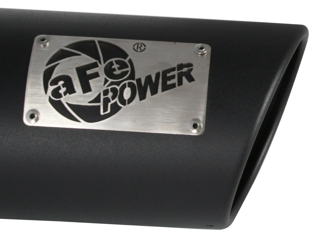Mach Force-Xp 409 Stainless Steel Clamp-on Exhaust Tip Black 4 Inch Inlet x 5 Inch Outlet x 12 Inch L Right aFe Power-3