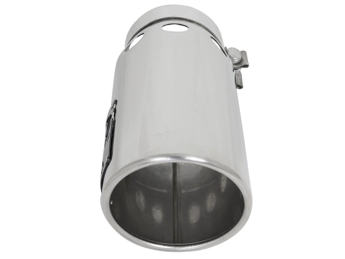 Mach Force-Xp 304 Stainless Steel Intercooled Clamp-on Exhaust Tip Polished 4 Inch Inlet x 5 Inch Outlet x 12 Inch L aFe Power-1