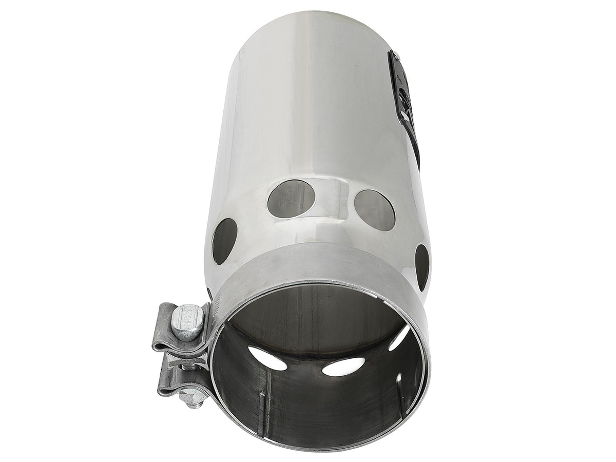 Saturn 4S 304 Stainless Steel Intercooled Clamp-on Exhaust Tip Polished 4 Inch Inlet x 5 Inch Outlet x 12 Inch L aFe Power-3