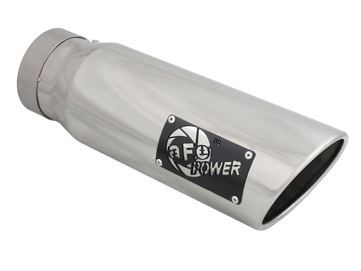 Mach Force-Xp 409 Stainless Steel Clamp-on Exhaust Tip Polished 4 Inch Inlet x 5 Inch Outlet x 15 Inch L aFe Power