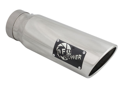 Mach Force-Xp 409 Stainless Steel Clamp-on Exhaust Tip Polished 4 Inch Inlet x 5 Inch Outlet x 15 Inch L aFe Power