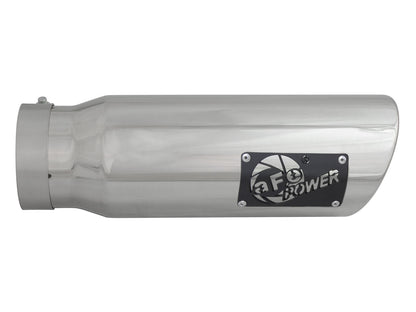 Mach Force-Xp 409 Stainless Steel Clamp-on Exhaust Tip Polished 4 Inch Inlet x 5 Inch Outlet x 15 Inch L aFe Power-1