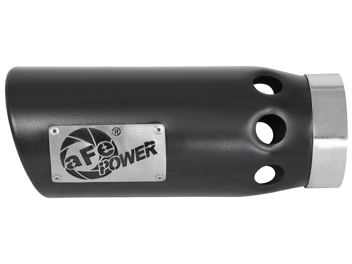 Mach Force-Xp 409 Stainless Steel Clamp-on Exhaust Tip Black Left Side Exit 4 Inch Inlet x 5 Inch Outlet x 12 Inch L aFe Power