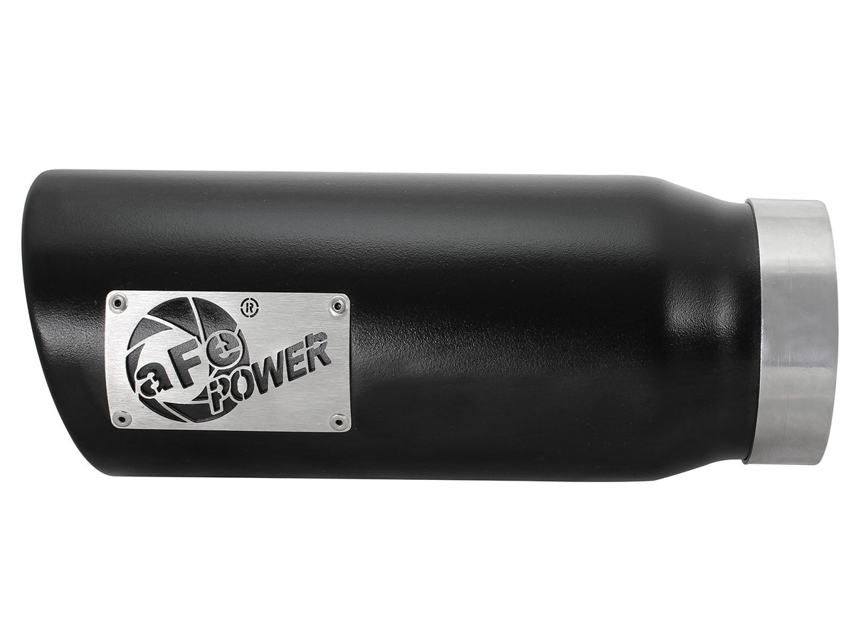 Mach Force-Xp 409 Stainless Steel Clamp-on Exhaust Tip Black 4 Inch Inlet x 5 Inch Outlet x 12 Inch L Left / Right aFe Power-2