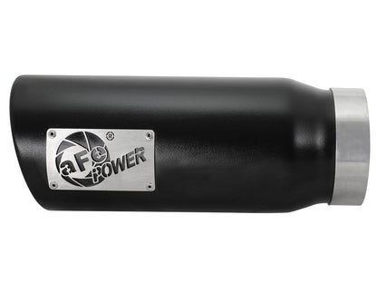 Mach Force-Xp 409 Stainless Steel Clamp-on Exhaust Tip Black 4 Inch Inlet x 5 Inch Outlet x 12 Inch L Left / Right aFe Power-2
