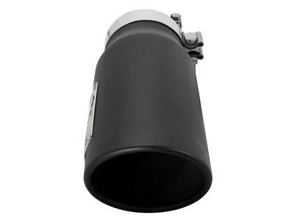 Mach Force-Xp 409 Stainless Steel Clamp-on Exhaust Tip Black 4 Inch Inlet x 5 Inch Outlet x 12 Inch L Left / Right aFe Power-3