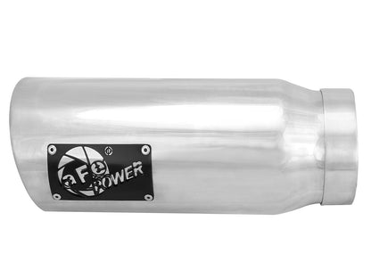 Mach Force-Xp 409 Stainless Steel Clamp-on Exhaust Tip Polished Pair 4 Inch Inlet x 5 Inch Outlet x 12 Inch L aFe Power-2