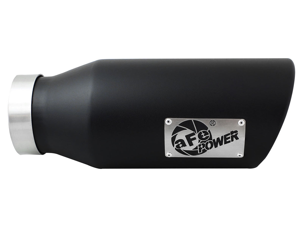 Mach Force-Xp 409 Stainless Steel Clamp-on Exhaust Tip Black 4 Inch Inlet x 6 Inch Outlet x 15 Inch L Right aFe Power-1