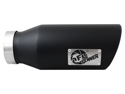 Mach Force-Xp 409 Stainless Steel Clamp-on Exhaust Tip Black 4 Inch Inlet x 6 Inch Outlet x 15 Inch L Right aFe Power-1