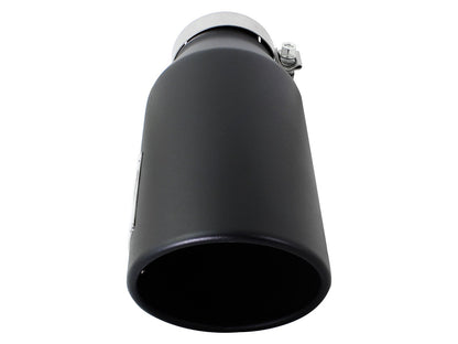 Mach Force-Xp 409 Stainless Steel Clamp-on Exhaust Tip Black 4 Inch Inlet x 6 Inch Outlet x 15 Inch L Right aFe Power-2