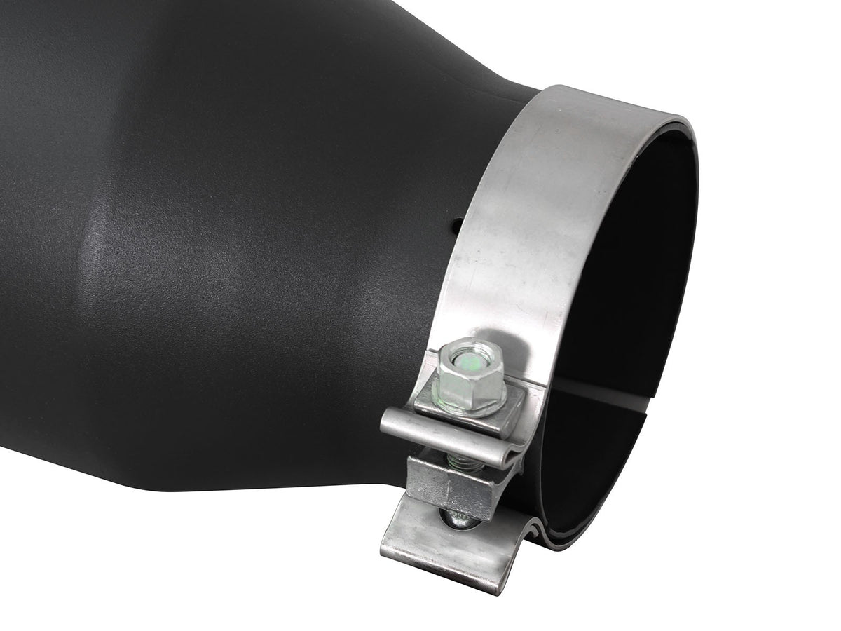 Mach Force-Xp 409 Stainless Steel Clamp-on Exhaust Tip Black 4 Inch Inlet x 6 Inch Outlet x 15 Inch L Right aFe Power-3