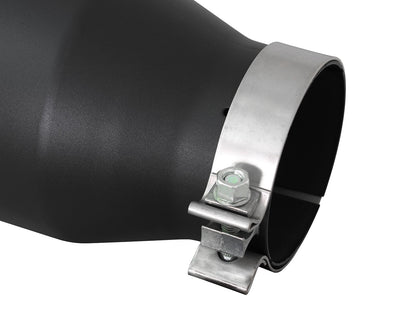 Mach Force-Xp 409 Stainless Steel Clamp-on Exhaust Tip Black 4 Inch Inlet x 6 Inch Outlet x 15 Inch L Right aFe Power-3