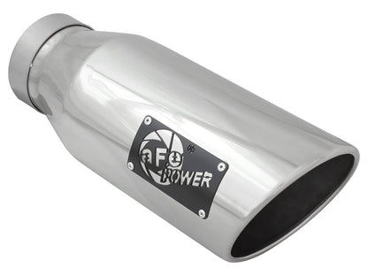 Mach Force-Xp 304 Stainless Steel Clamp-on Exhaust Tip Polished 4 Inch Inlet x 6 Inch Outlet x 15 Inch L Right aFe Power
