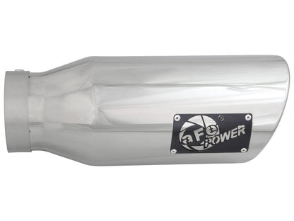 Mach Force-Xp 304 Stainless Steel Clamp-on Exhaust Tip Polished 4 Inch Inlet x 6 Inch Outlet x 15 Inch L Right aFe Power-1