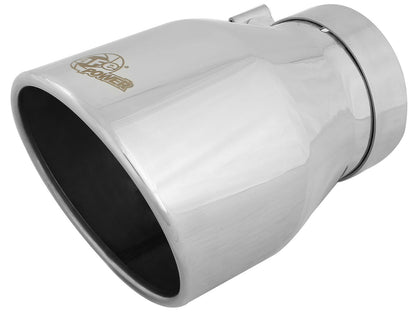 Mach Force-Xp 304 Stainless Steel Clamp-on Exhaust Tip Polished 4 Inch Inlet x 6 Inch Outlet x 9 Inch L aFe Power