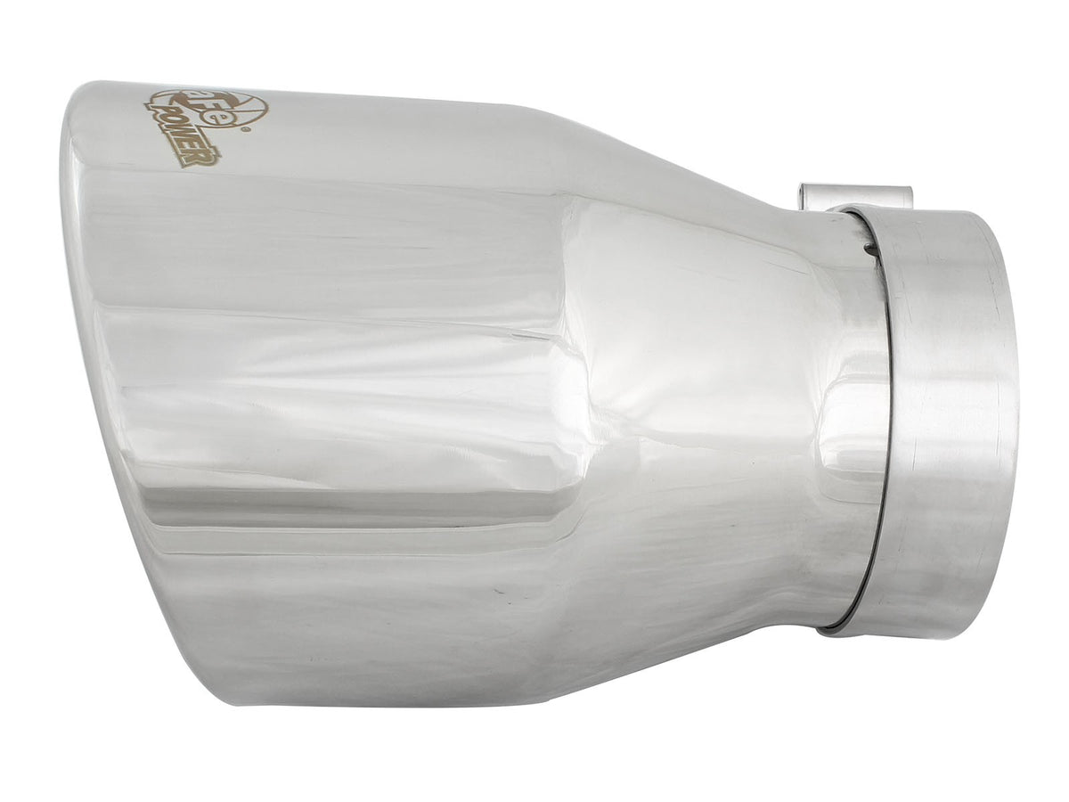 Mach Force-Xp 304 Stainless Steel Clamp-on Exhaust Tip Polished 4 Inch Inlet x 6 Inch Outlet x 9 Inch L aFe Power-1