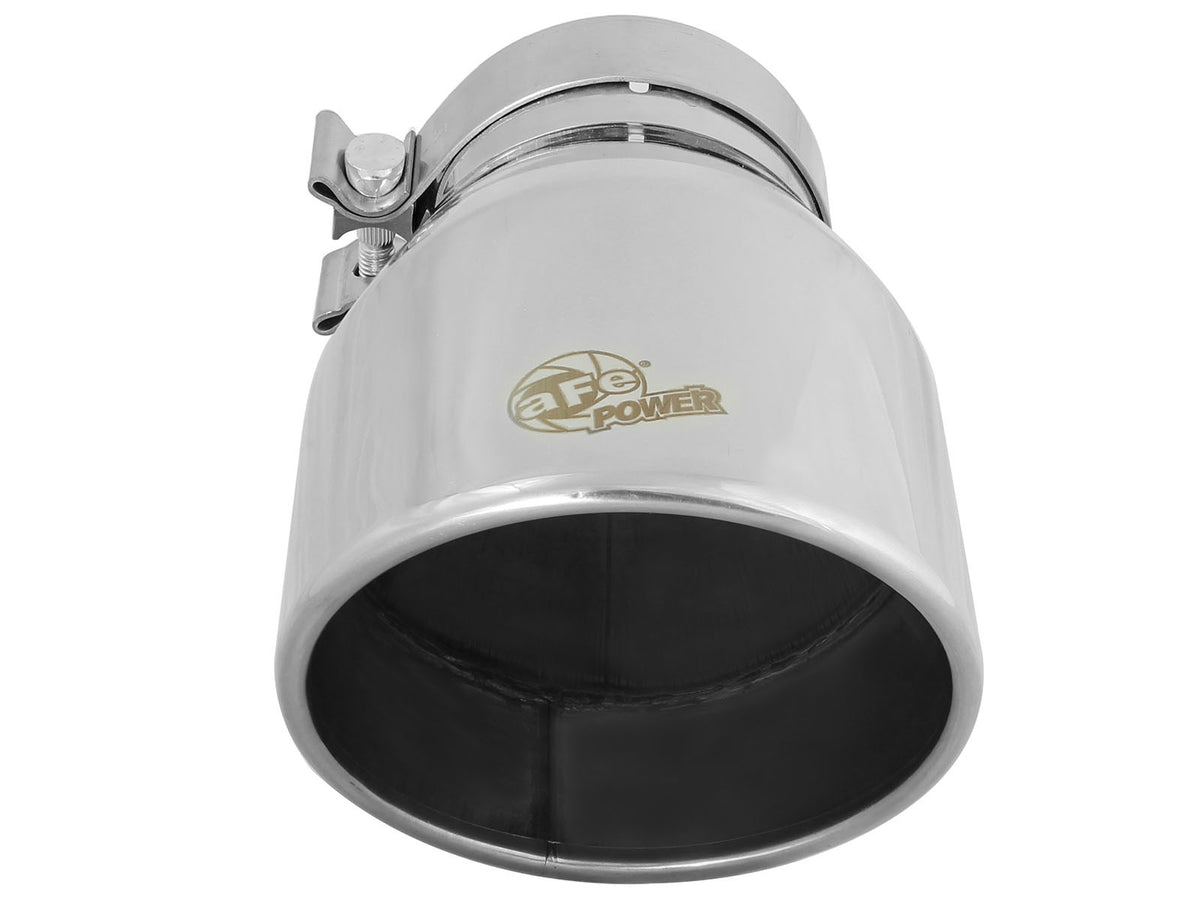 Mach Force-Xp 304 Stainless Steel Clamp-on Exhaust Tip Polished 4 Inch Inlet x 6 Inch Outlet x 9 Inch L aFe Power-2