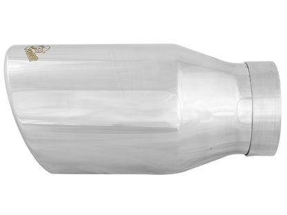 Mach Force-Xp 304 Stainless Steel Clamp-on Exhaust Tip Polished 4 Inch Inlet x 6 Inch Outlet x 12 Inch L aFe Power-1