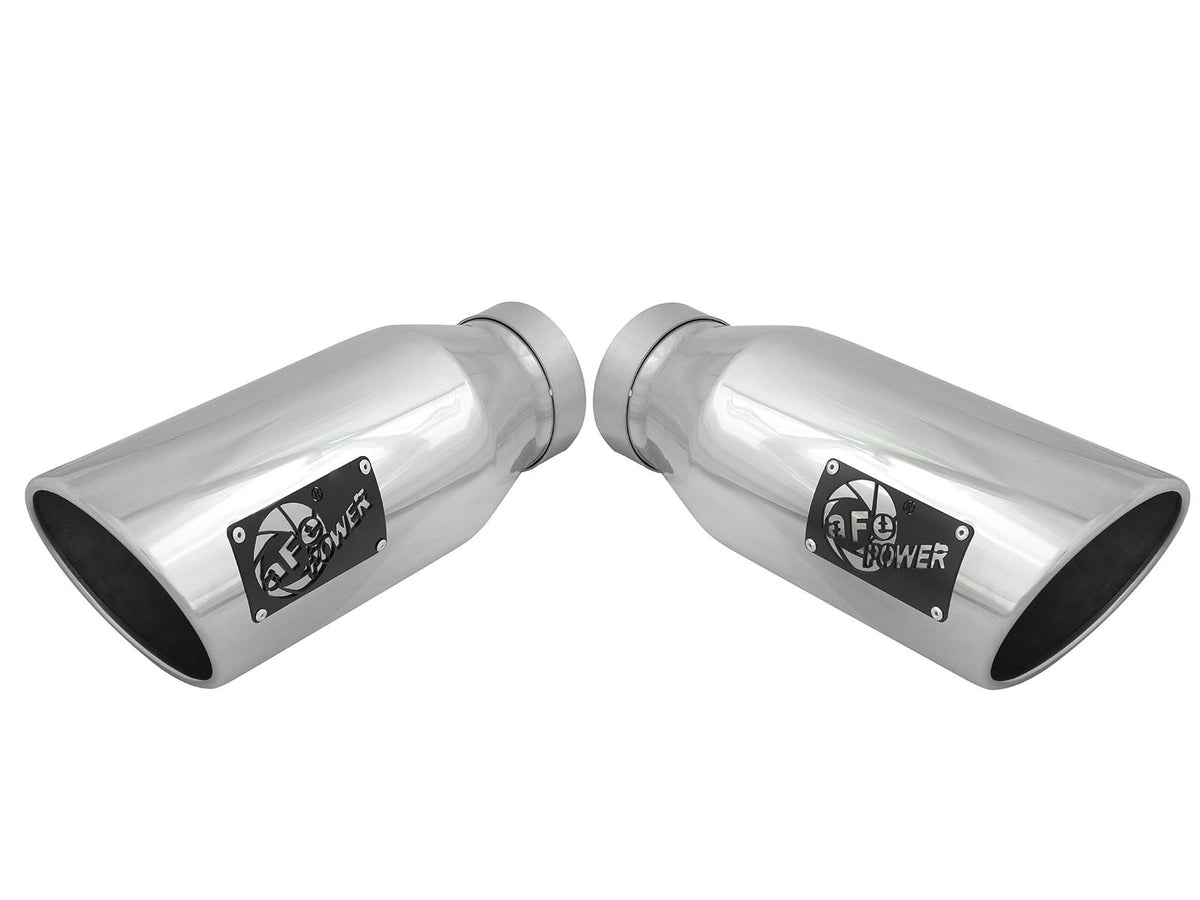 Mach Force-Xp 304 Stainless Steel Clamp-on Exhaust Tip Polished 4 Inch Inlet x 6 Inch Outlet x 15 Inch L Left / Right aFe Power