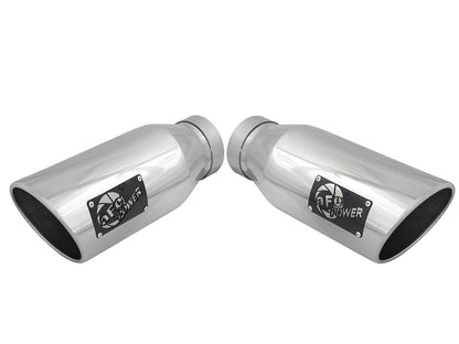 Mach Force-Xp 304 Stainless Steel Clamp-on Exhaust Tip Polished 4 Inch Inlet x 6 Inch Outlet x 15 Inch L Left / Right aFe Power