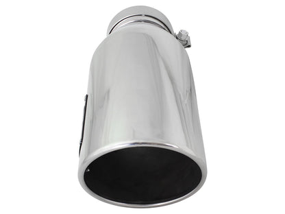Mach Force-Xp 304 Stainless Steel Clamp-on Exhaust Tip Polished 4 Inch Inlet x 6 Inch Outlet x 15 Inch L Left / Right aFe Power-2