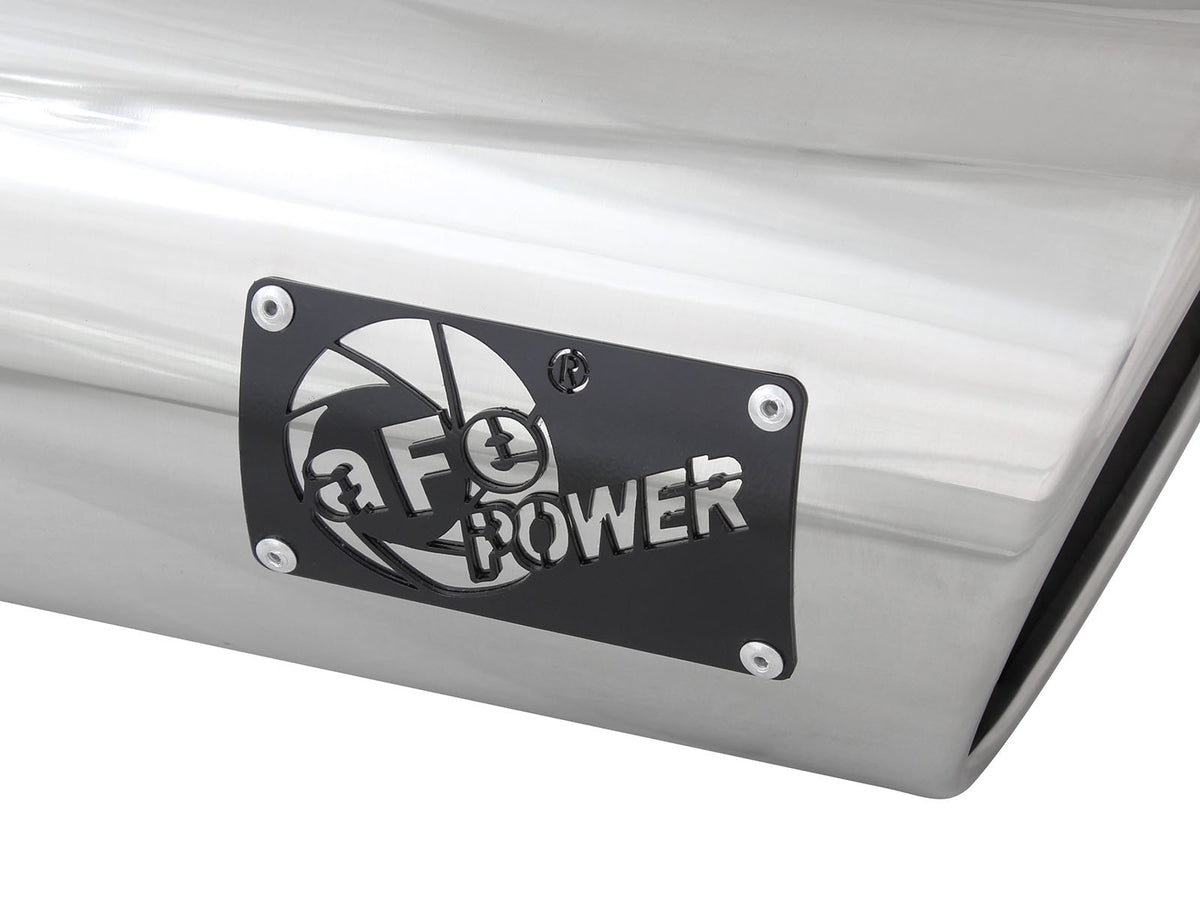 Mach Force-Xp 304 Stainless Steel Clamp-on Exhaust Tip Polished 4 Inch Inlet x 6 Inch Outlet x 15 Inch L Left / Right aFe Power-4