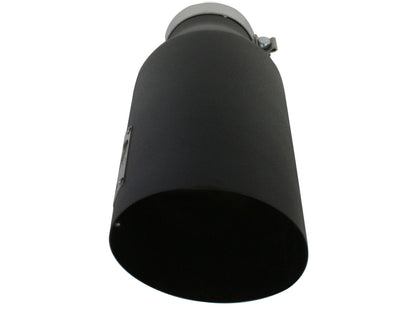 Mach Force-Xp 409 Stainless Steel Clamp-on Exhaust Tip Black 4 Inch Inlet x 7 Inch Outlet x 18 Inch L Bolt-On Right aFe Power-4
