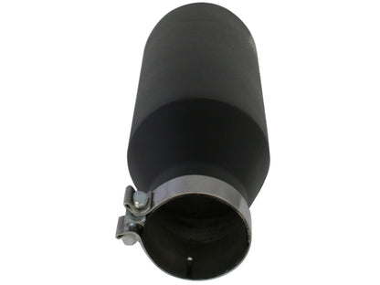 Mach Force-Xp 409 Stainless Steel Clamp-on Exhaust Tip Black 4 Inch Inlet x 7 Inch Outlet x 18 Inch L Bolt-On Right aFe Power-5