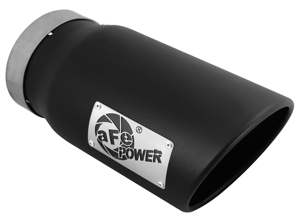 Mach Force-Xp 409 Stainless Steel Clamp-on Exhaust Tip Black 5 Inch Inlet x 6 Inch Outlet x 12 Inch L aFe Power